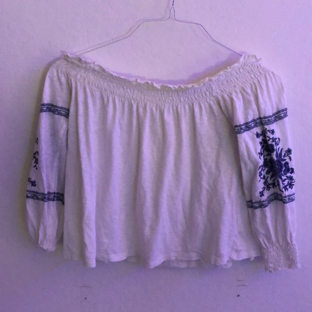 American Eagle Long Sleeve- Off the Shoulder Top